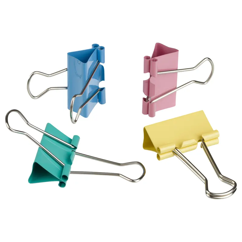 Binder clip, 19mm, efficiently binds from 40 to 60 pages, 12 pieces in a pack