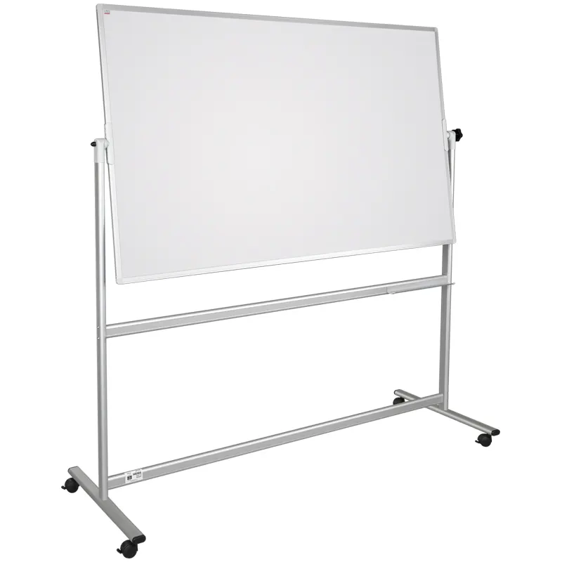 Whiteboard in aluminum frame 90 x 180 cm, on mobile stand