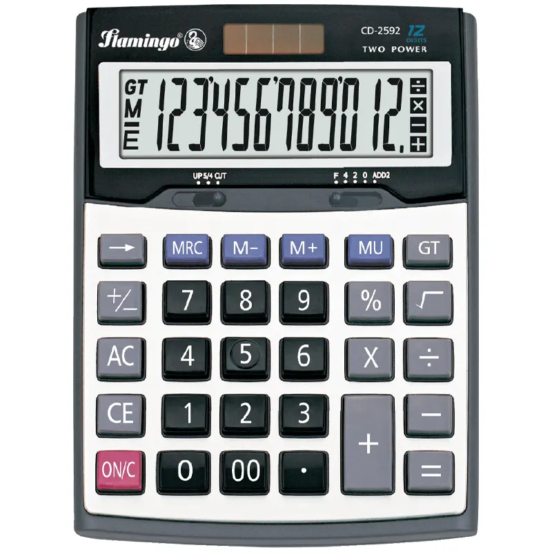 Հաշվիչ սեղանի CD 2592-12, 12 նիշ, մեծ չափի, սնուցման 2 աղբյուր (14,5սմ*19սմ)