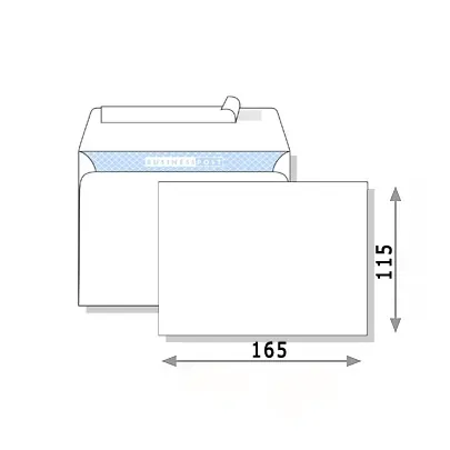 Конверт белый, без надписей, самоклеющийся, 115 x 165мм, в упаковке 50 шт. (для открыток).