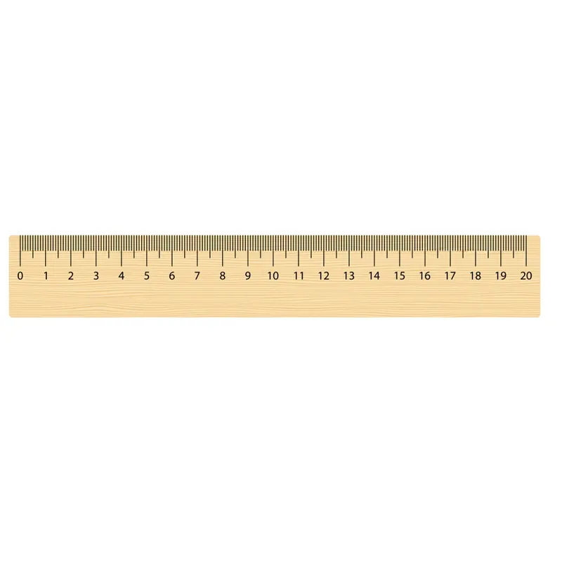 Ruler wooden, 20cm.