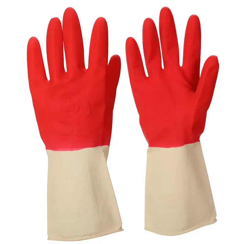 Household gloves, firm rubber with seamy surface for easy use