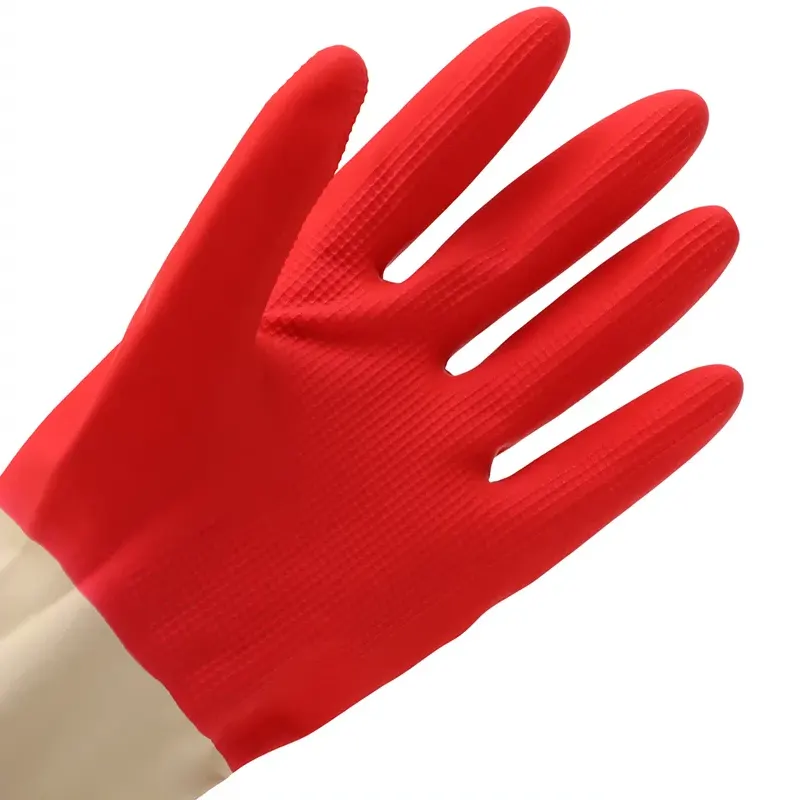 Household gloves, firm rubber with seamy surface for easy use