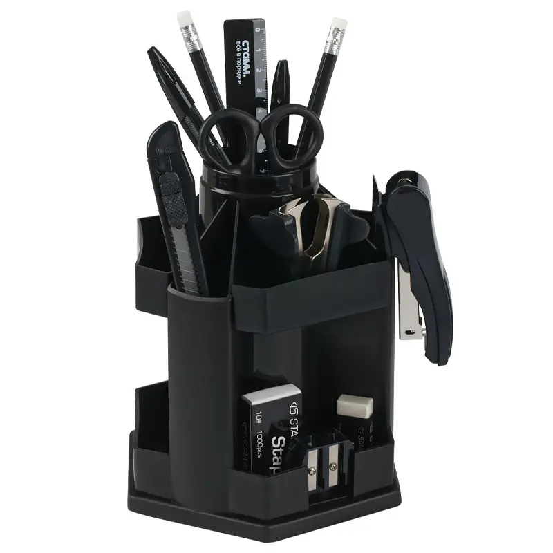 Table set, 14 items, rotating, black, Maxidesk.