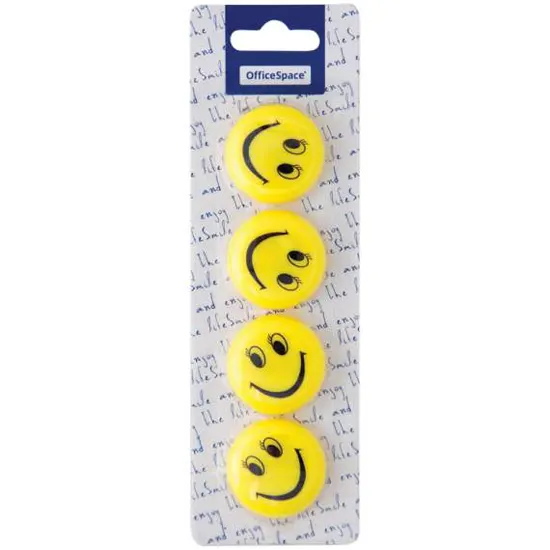 Magnet for boards "Смайлик" 35 mm, 4 pcs