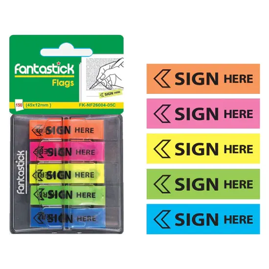 Bookmark sticker, 20mm x 50mm, 5 colors per 50 pages