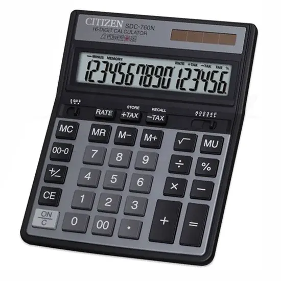 Հաշվիչ սեղանի Citizen SDC-760, 16 նիշ, սնուցման 2 աղբյուր (15 սմ*19 սմ)