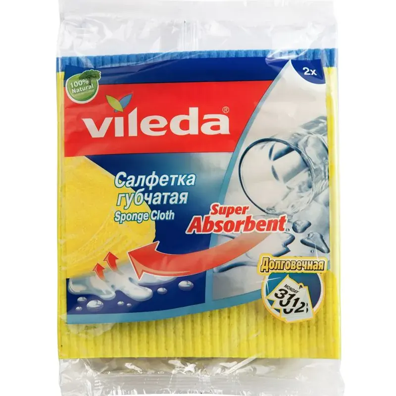 Салфетка Vileda, губчатая, 2 шт.