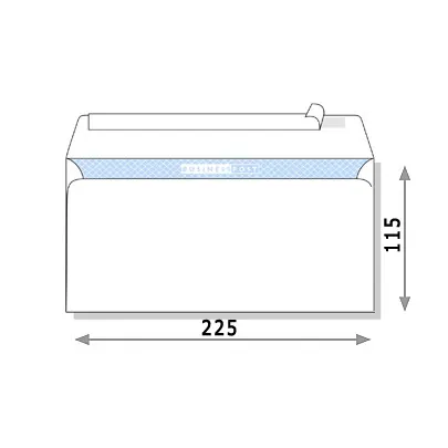 Конверт без надписей, самоклеющийся, 115 x 225мм, в упаковке 50 шт. (бумага A4 разделенная на три части).