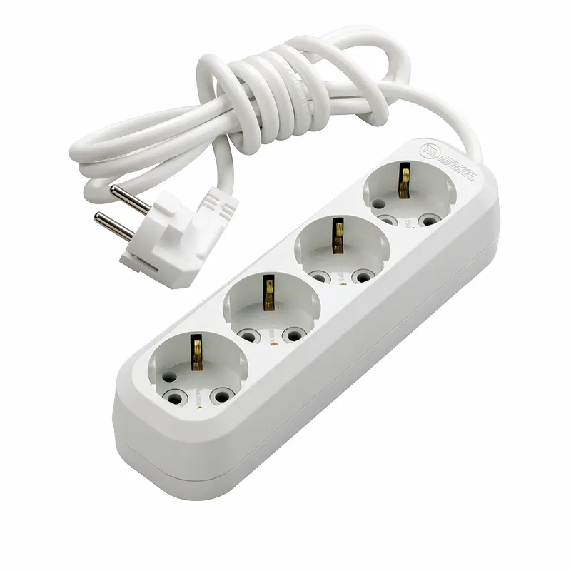 4 outlets indoor extension cord, with common switch, 5 m durable cable,  16A, 250V.