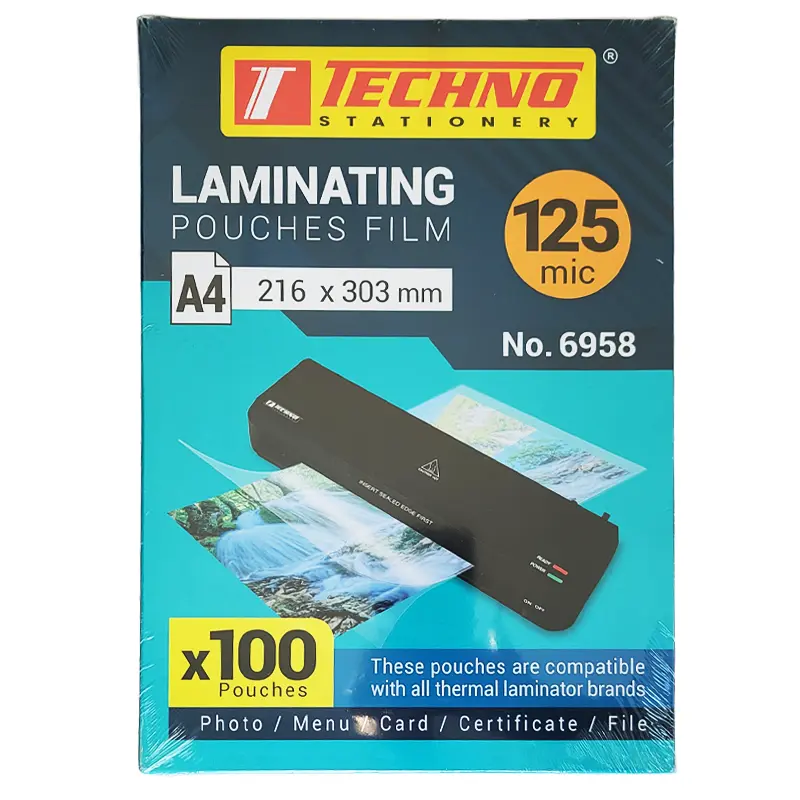 Թափանցիկ թաղանթ լամինացիայի համար, А4 ֆորմատի, հաստությունը 125 միկրոն, տուփի մեջ 100 թերթ