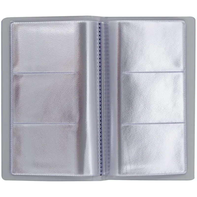 Visit card holder, for 96 cards, with metallic corner-edges.