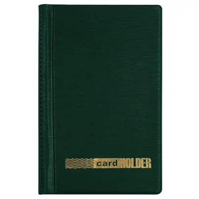 Visit card holder, for 96 cards, with metallic corner-edges.