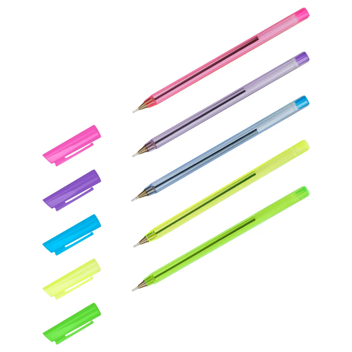 Ballpoint pen blue, 0.7mm, neon mix
