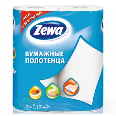 Kitchen towel 2 rolls, 2 ply, 45 sheets, 23*23.6 cm sheet size, 13.5 m per roll