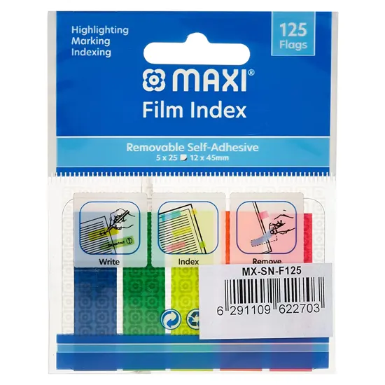 Էջանիշ կպչուն, 45մմ x 12մմ, 5 գույն  25-ական էջ