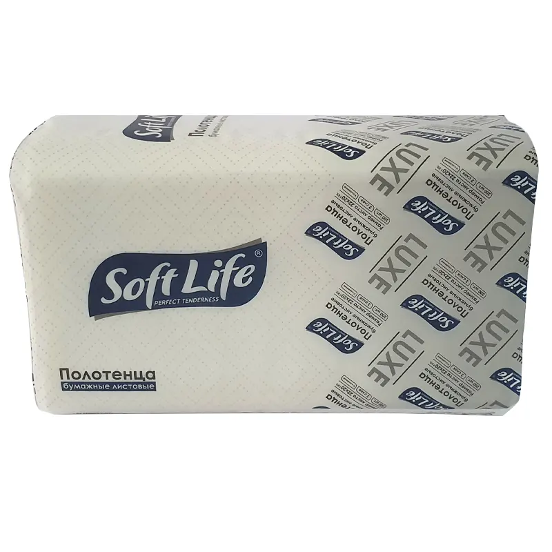 Dispenser towels 200 sheets, V folded, Soft Life.