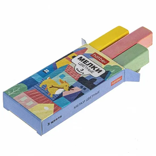 Chalks 3 pieces, colorful