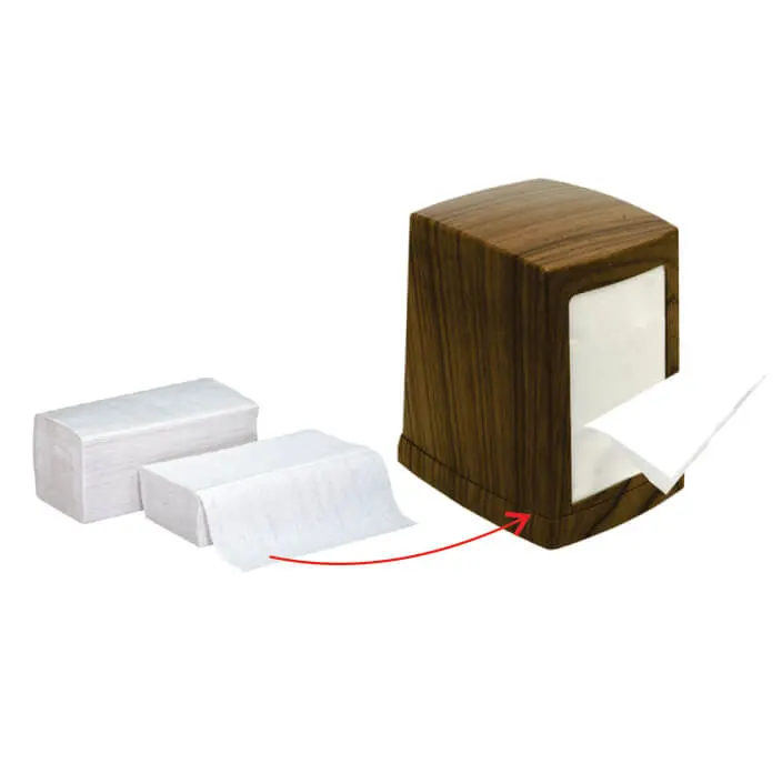 Single-ply napkin for table dispenser, size 14,8 cm x 8 cm