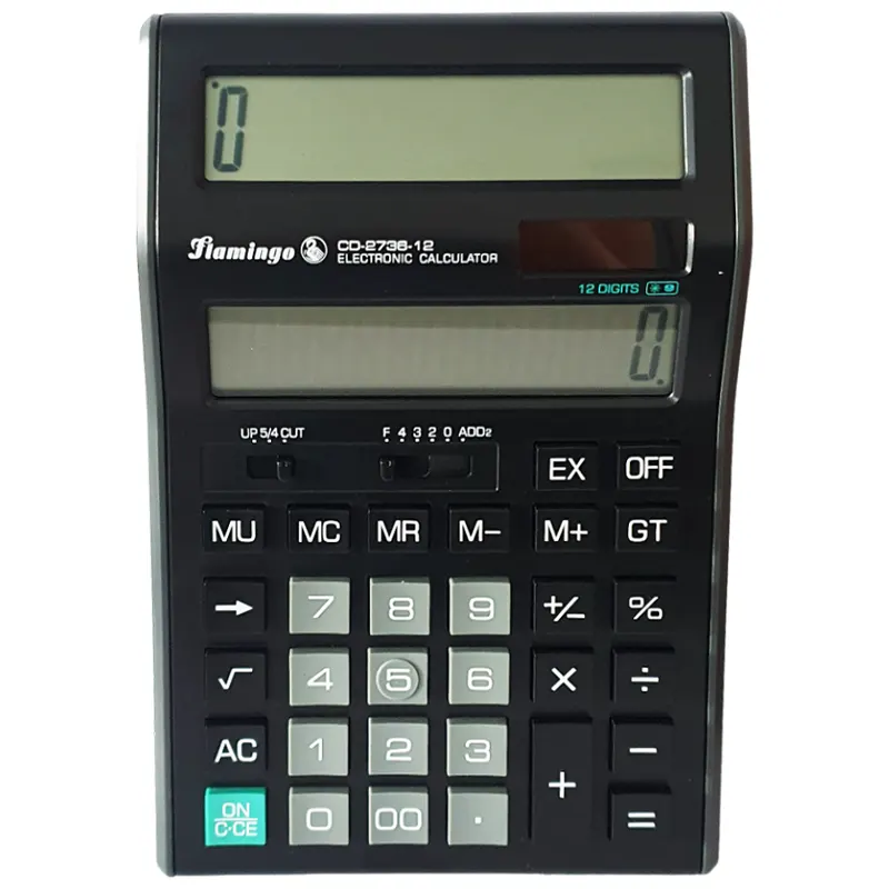Desktop calculator CD 2736-12, big size, 12 digits, dual power, two side (13 cm* 20 cm)