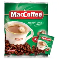 Кофе MacCoffee в пакетиках, 3 в одном, 18 г, с ароматом лесного ореха.