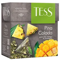 Tess Tea in pyramid bags. 20 bags per pack, Pina Colada.