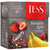 Tess Tea in pyramid bags. 20 bags per pack, Banana Split.