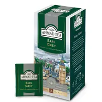 Ahmad Earl Grey in tea bags. 25 bags per box.