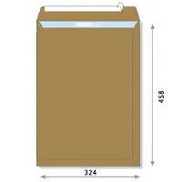 Envelope for A3 papers, peal & seal (305 x 405 sm), brown