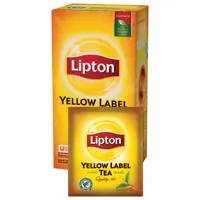 Թեյ Lipton փաթեթներով: Տուփի մեջ 25 փաթեթ, Yellow label, սև թեյ։