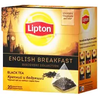 Чай Lipton в пакетиках - пирамидках. В упаковке 20 пакетов, Английский завтрак