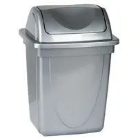 Waste bin with cover plastic, 12 l, with square bottom (↑33sm→30sm), grey.