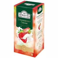 Black Tea, Ahmad in packets. 25 bags per box, Strawberry cream.