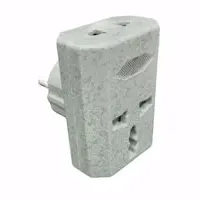 Adapter for plugs, from European to American standard converter, 3 entry sockets