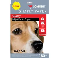 Ֆոտոթուղթ Փայլուն, A4 ֆորմատ, 180 գր, 50 թերթ, Simply Lomond Econom 0102169