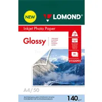Фотобумага Глянцевая, двусторонняя, формат А4, 140 гр., 50 листов, Lomond 0102095
