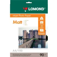 Ֆոտոթուղթ Անփայլ, A4 ֆորմատ, 90 գր, 100 թերթ, Lomond 0102001