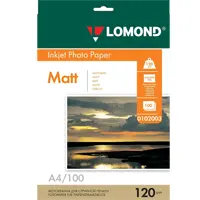 Photo paper, Matt, A4 format, 120 gr., 100 sheets, Lomond 0102003