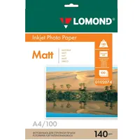 Ֆոտոթուղթ Անփայլ, A4 ֆորմատ, 140 գր, 100 թերթ, Lomond 0102074