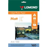 Ֆոտոթուղթ Անփայլ, A4 ֆորմատ, 160 գր, 100 թերթ, Lomond 0102005