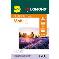 Ֆոտոթուղթ Անփայլ, A4 ֆորմատ, 170 գր, 100 թերթ, Lomond 0102067