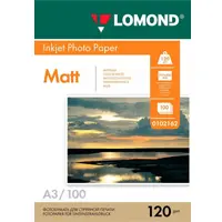 Ֆոտոթուղթ Անփայլ, A3 ֆորմատ, 120 գր, 100 թերթ, Lomond 0102162