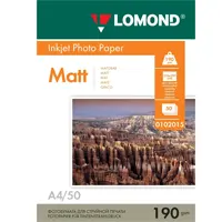 Фотобумага Матовая, двусторонняя, формат А4, 190 гр., 50 листов, Lomond 0102015