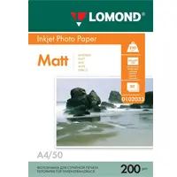 Фотобумага Матовая, двусторонняя, формат А4, 200 гр., 50 листов, Lomond 0102033