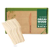 Organic, wooden knives, disposable, 100 pieces.