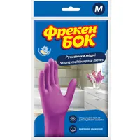 Household gloves, firm rubber with seamy surface., M - size.