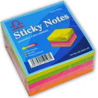 Sticky Notes, 76mm x 76mm, 400 pages, 5 neon colors.