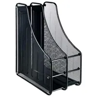 Ամսագրերի դարակաշար, 2 բաժանմունք, 8սմ, մետաղական, ցանցավոր, սև