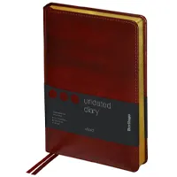 Diary undated A5, paper 70 gsm "xGold". Gold colored edges, 136 sheets, dark brown