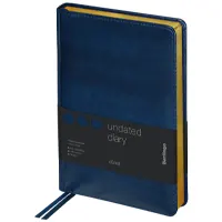 Diary undated A5, paper 70 gsm "xGold". Gold colored edges, 136 sheets, blue